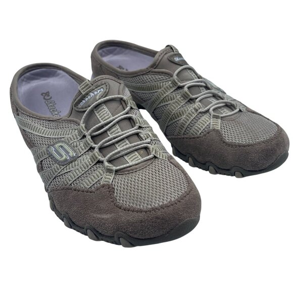 Skechers Cuddy Slip On Sneaker Mule Grey Taupe Size 6 Comfort Memory Foam - Picture 1 of 10